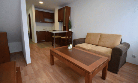 Двустаен апартамент тип-мезонет след ремонт, две санитарни помещения, в жилищна сграда с ниска такса поддръжка